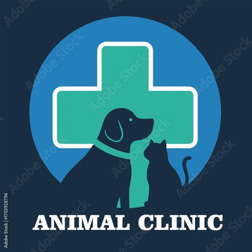 Animal Clinic Vector Logo Template. This logo could be use as logo of pet shop, pet clinic, or other