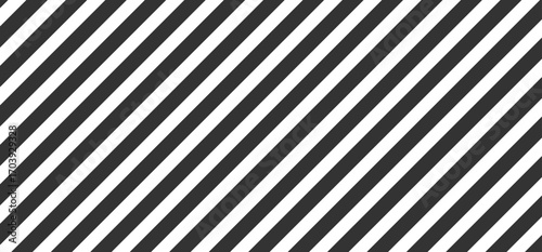 Seamless black and white diagonal stripes vector background, geometric repeat pattern.