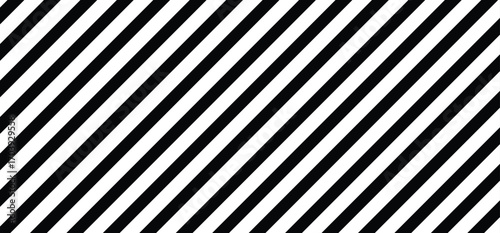 Seamless black and white diagonal stripe pattern vector, monochrome slanted lines geometric repeat background.