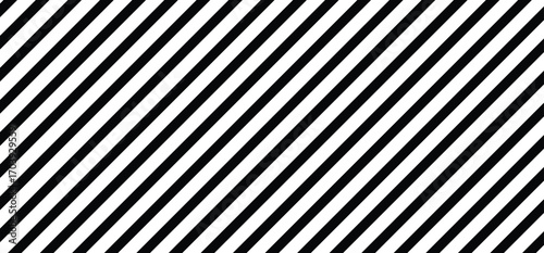 Seamless black and white diagonal stripe pattern vector, monochrome slanted lines geometric repeat background.