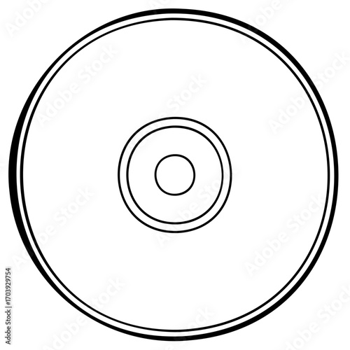 Blank compact disc with simple circular design