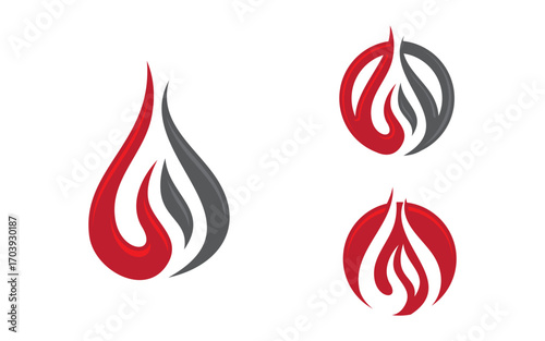 Flames Smoke Logo icon illustration vector design template v3.54
