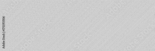 Seamless thin diagonal stripes pattern vector abstract black and white background.