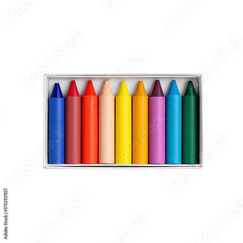 Colorful Crayons in a Box