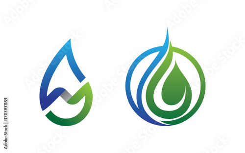 Water drop Plumbing Logo Template vector illustration v4.8