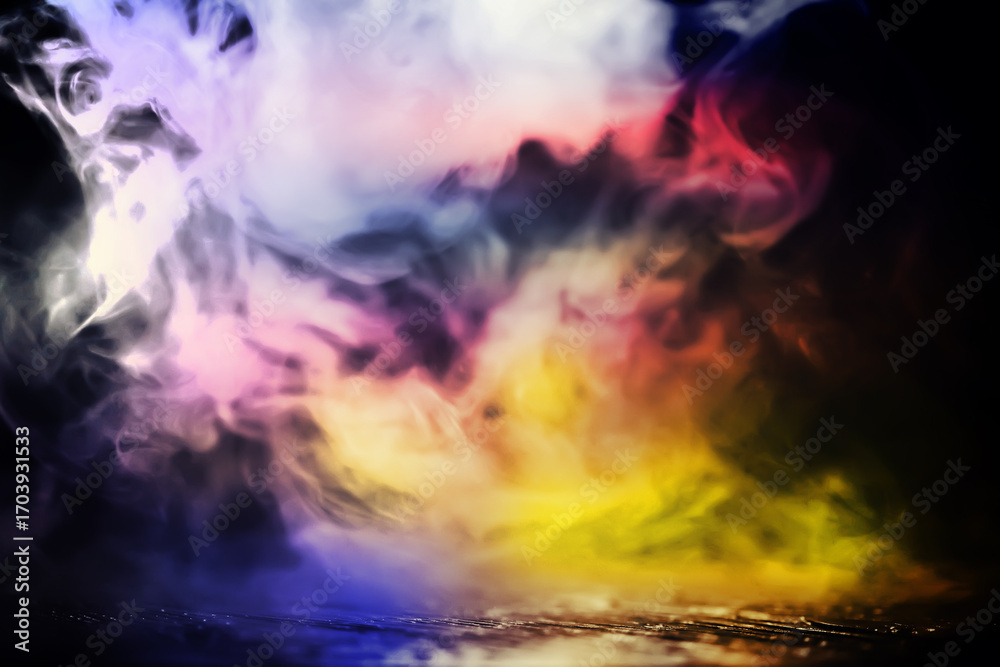 Fototapeta premium multicolor smoke on black background