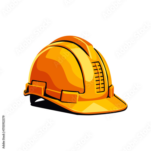 A yellow hard hat, essential head protection for workers.