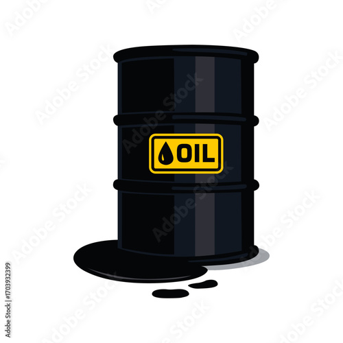 Oil barrel isolated on white background