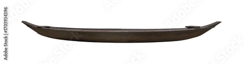 Canvastavla Side view empty ancient thai wooden rowing boat isolated