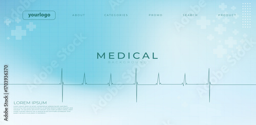 Clean blue medical background featuring an ECG heartbeat line, modern interface elements, and digital health icons. Perfect for healthcare presentations, hospital banners, medical websites, and pharma