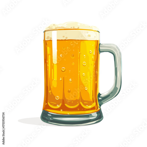 Minimal 2D flat vector of a Beer, icon-style illustration on a white background