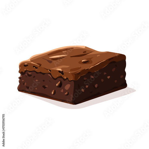 Minimal 2D flat vector of a Brownie, icon-style illustration on a white background