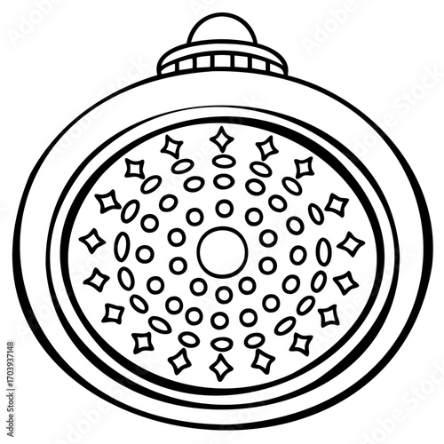 Shower head a simple line drawing of a shower head, perfect for illustrating bathroom fixtures or water conservation concepts