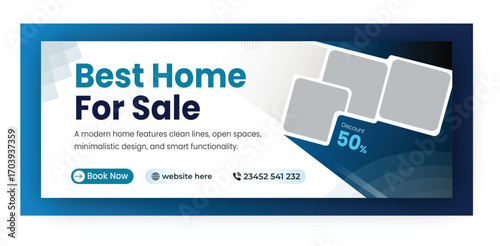 Real estate social media facebook cover web banner template design