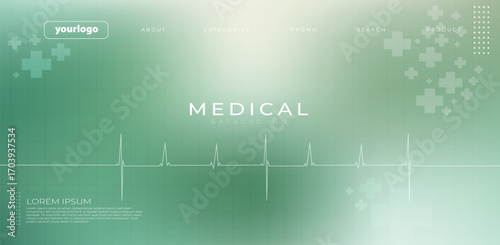 Clean blue medical background featuring an ECG heartbeat line, modern interface elements, and digital health icons. Perfect for healthcare presentations, hospital banners, medical websites, and pharma