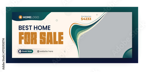 Real estate social media facebook cover web banner template design