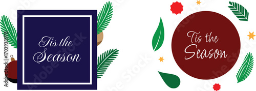 Tis the season minimal clipart set isolated on a transparent background
