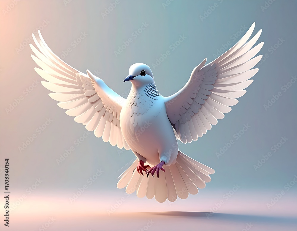 Fototapeta premium White dove in flight (1)