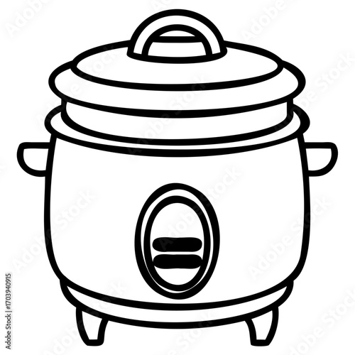 Rice cooker is a kitchen appliance used to cook rice automatically, featuring a pot with a lid and a heating element for consistent results