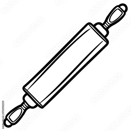 Rolling pin a kitchen utensil used for shaping and flattening dough in baking and cooking, essential for pastry making