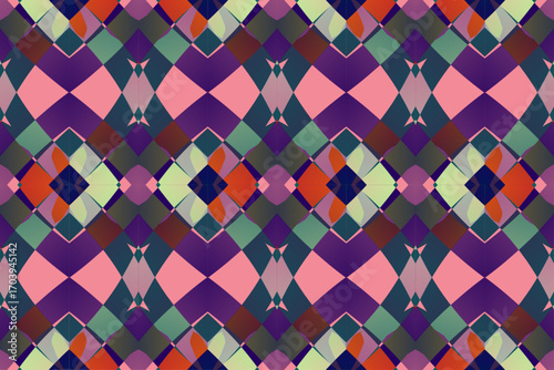 Seamless flannel colourful glow aesthetic abstract gradient line art shape wallpaper background pattern