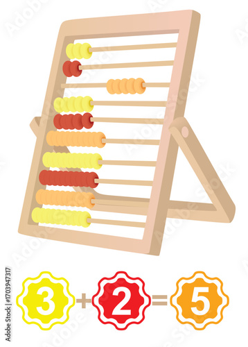 Kids counting frame. vector illustration