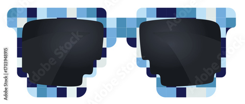 Blue hipster glasses. vector illustration