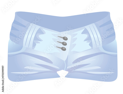 Blue shorts jeans. vector illustration	