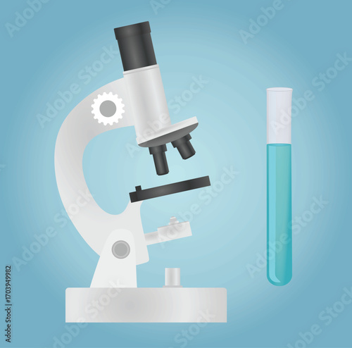 Microscope. Science concept. vector illustration