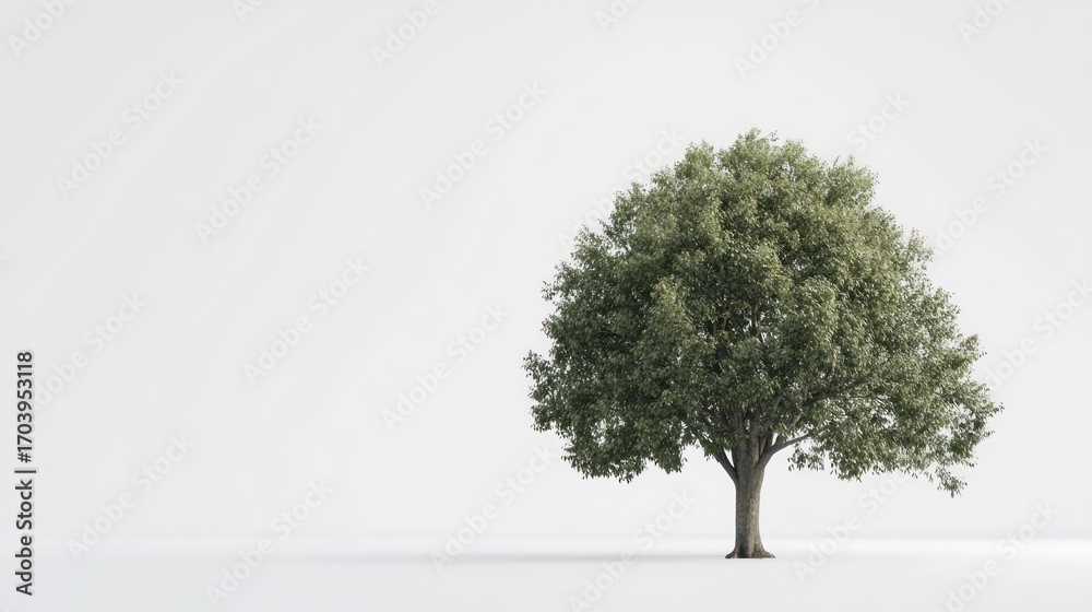 Obraz premium Single tree white background