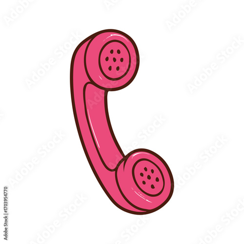 retro telephone handset illustration isolated