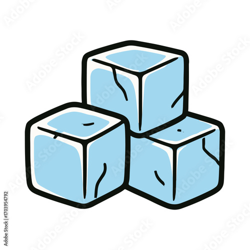 Cartoon ice cubes frozen illustration