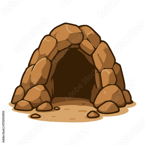 Cave Entrance Vector Illustration