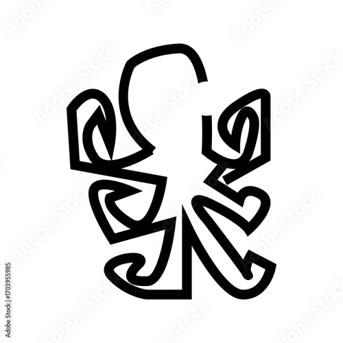 octopus sea animal outline icon