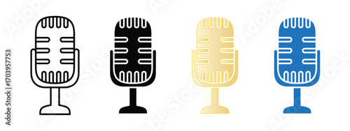 Microphone icon vector. podcasts, streaming, and audio recording needs symbol. vector illustration.