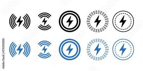 Wireless charging icon vector. technology and energy symbol. vector illustration.