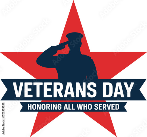 Veterans day honoring all who served vector illustration