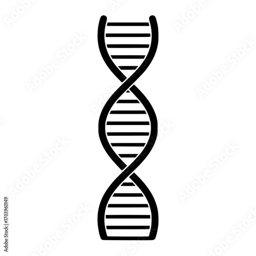 dna strand on white background