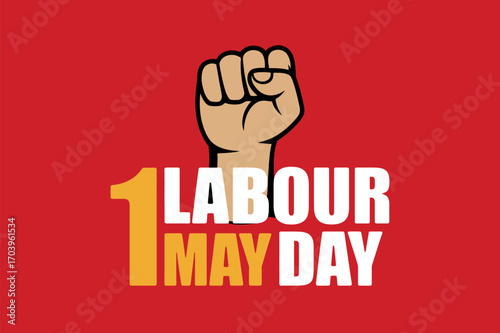 Celebrate labour day may first with fist symbol illustration