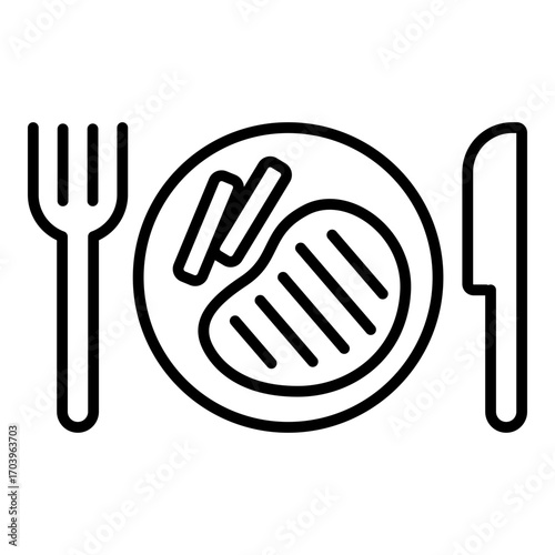 Dinner icon. Vector line icon