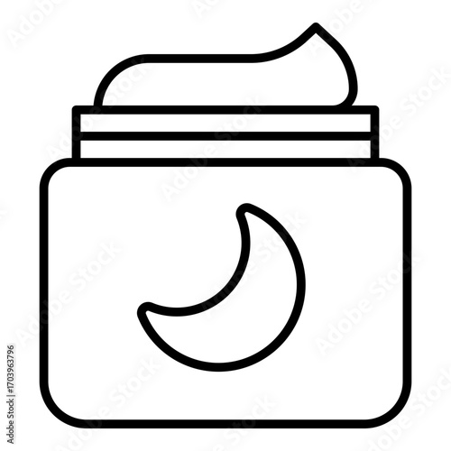 Night cream icon. Vector line icon