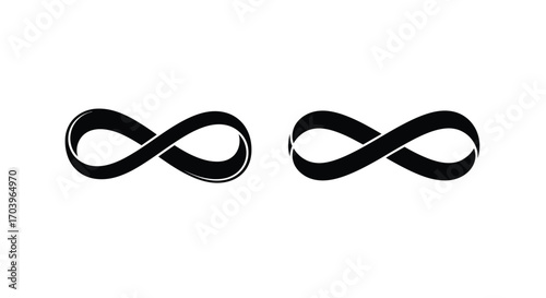 Two hand drawn black infinity symbols offering infinite possibilities and endless concepts vector