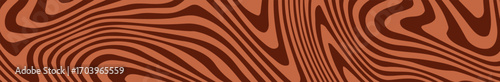 Retro coffee color background. Milk chocolate liquid dessert texture. Wavy swirl candy pattern for poster, cover, banner, pamphlet. Vintage brown trippy hippie wallpaper in 60s or 70s style. Vector
