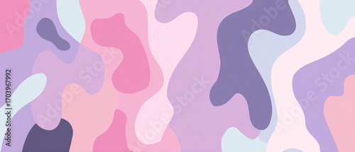 Wallpaper Mural Soft pastel organic shapes in pink, mint, and lavender form an abstract, fluid design, giving a fresh, modern, and cute look for a digital wallpaper. Torontodigital.ca