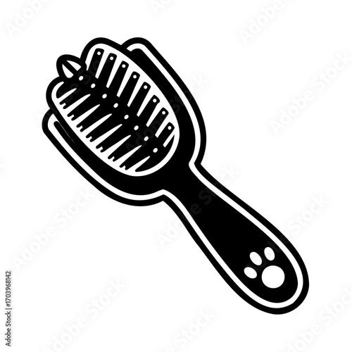 Grooming Brush For Pets Vector Illustration