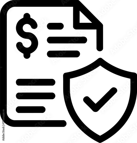 Secure financial document insurance policy agreement icon