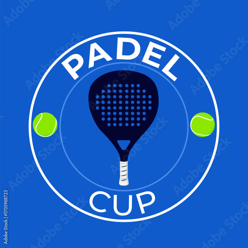 Padel tennis cup logo representing championship tournament