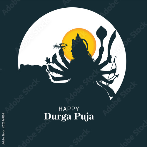 Durga puja festival greeting card background
