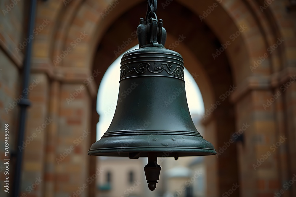 Obraz premium A church bell ringing without any visible motion. 