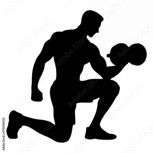 Bodybuilder silhouette liftin...